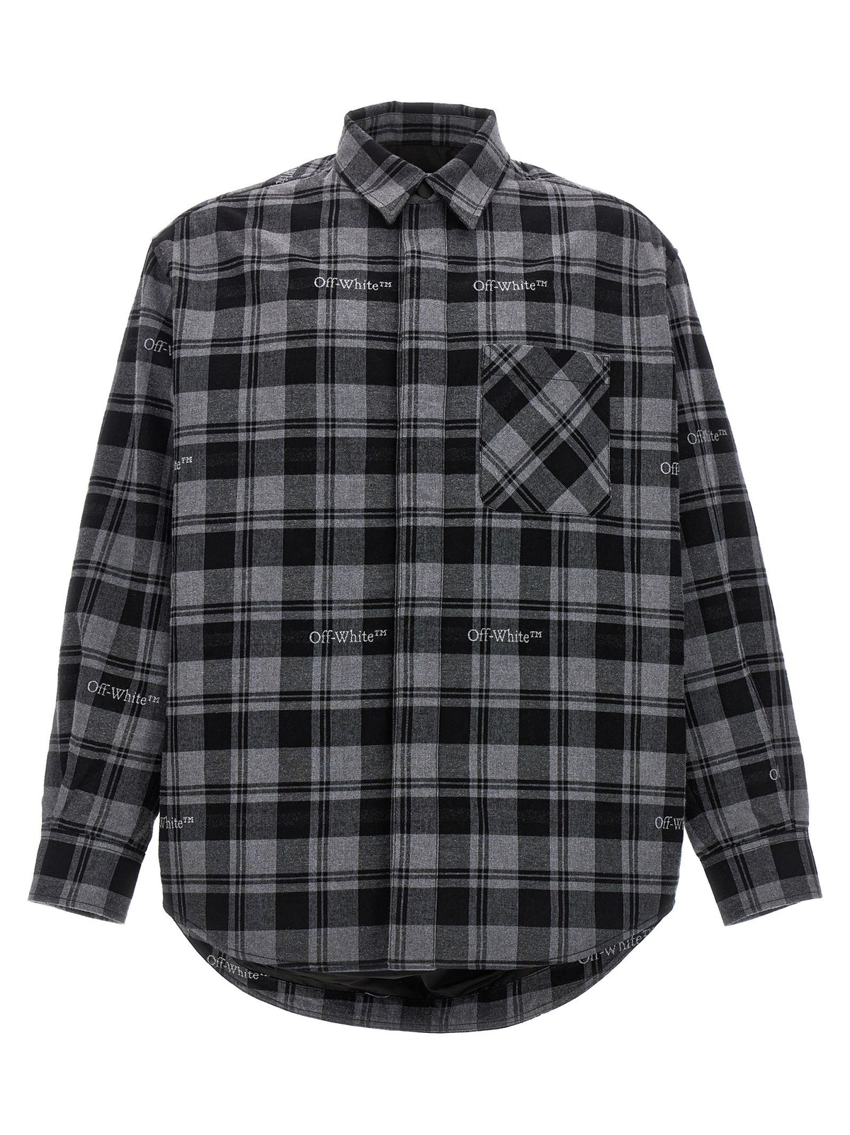 Off-White Check Flannel Padded Jas – Zwart / Grijs