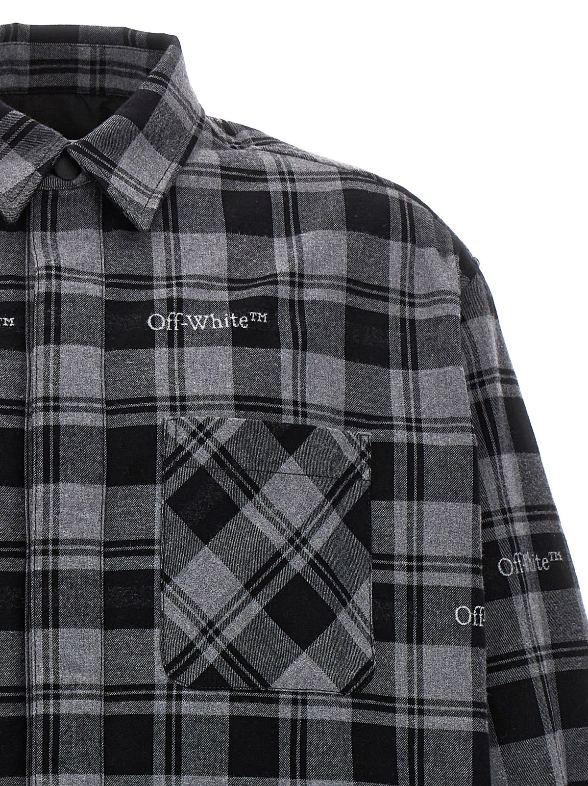 Off-White Check Flannel Padded Jas – Zwart / Grijs