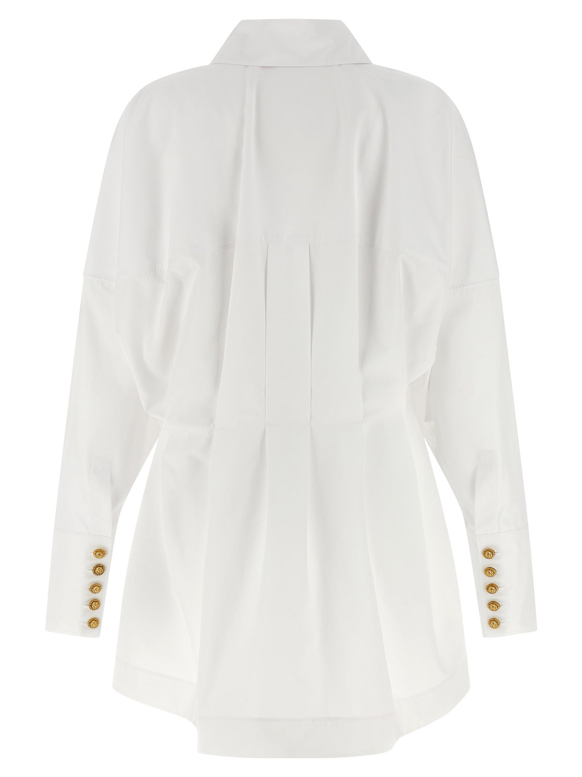 Balmain Blousejurk met plooien – Wit