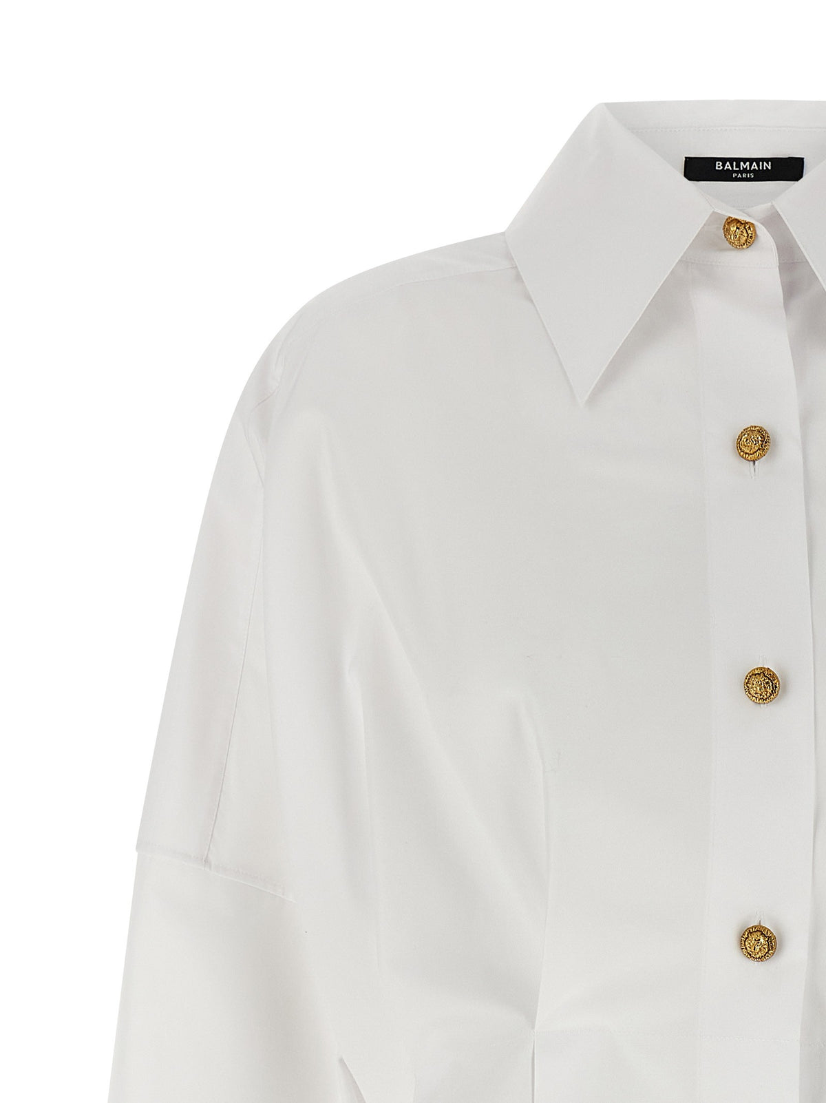 Balmain Blousejurk met plooien – Wit