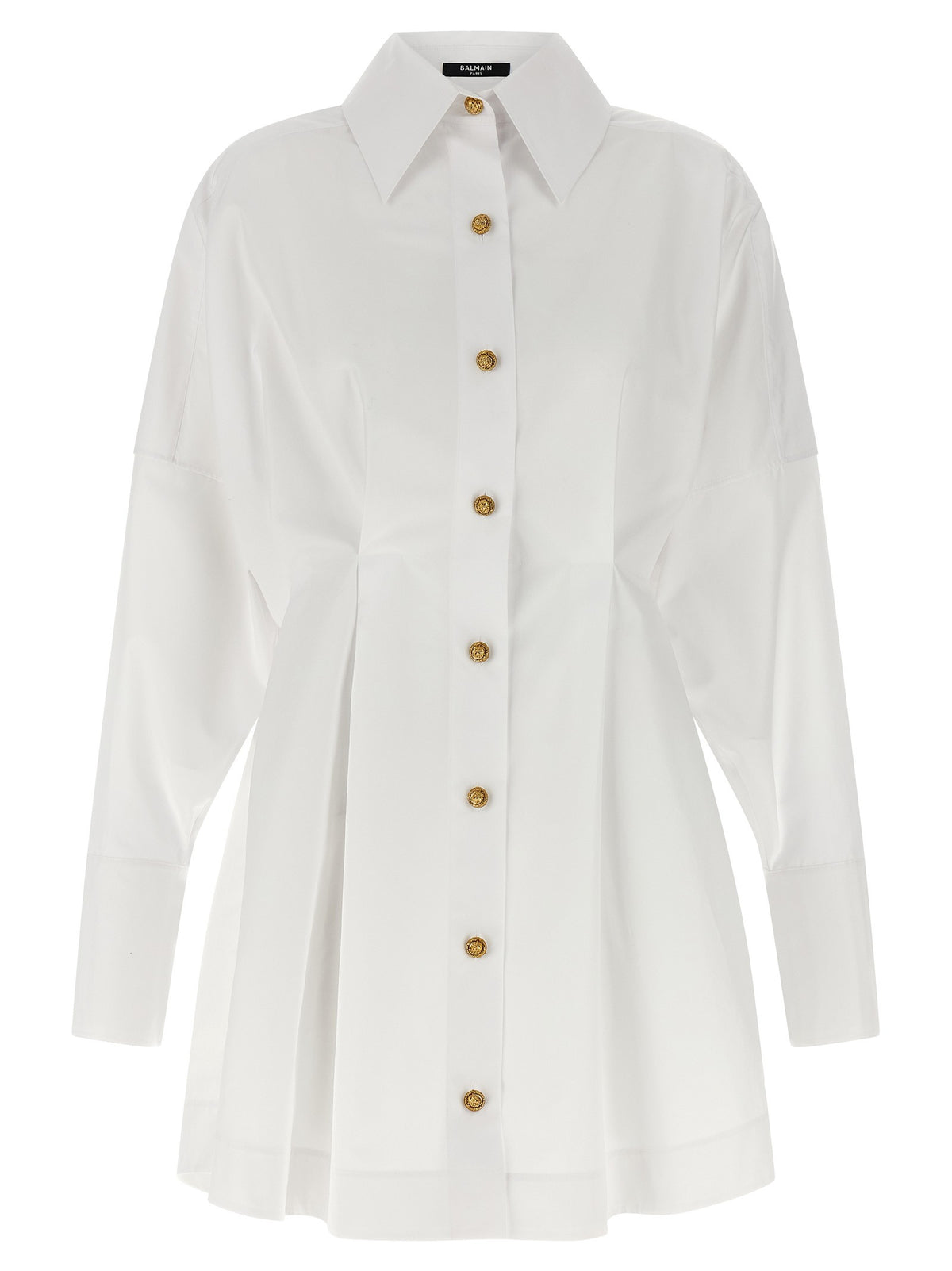 Balmain Blousejurk met plooien – Wit