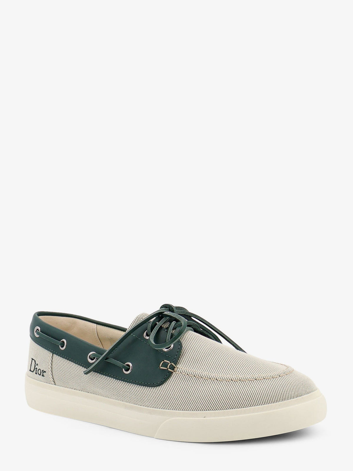Christian Dior Chester Bootschoenen – Lichtgrijs / Donkergroen