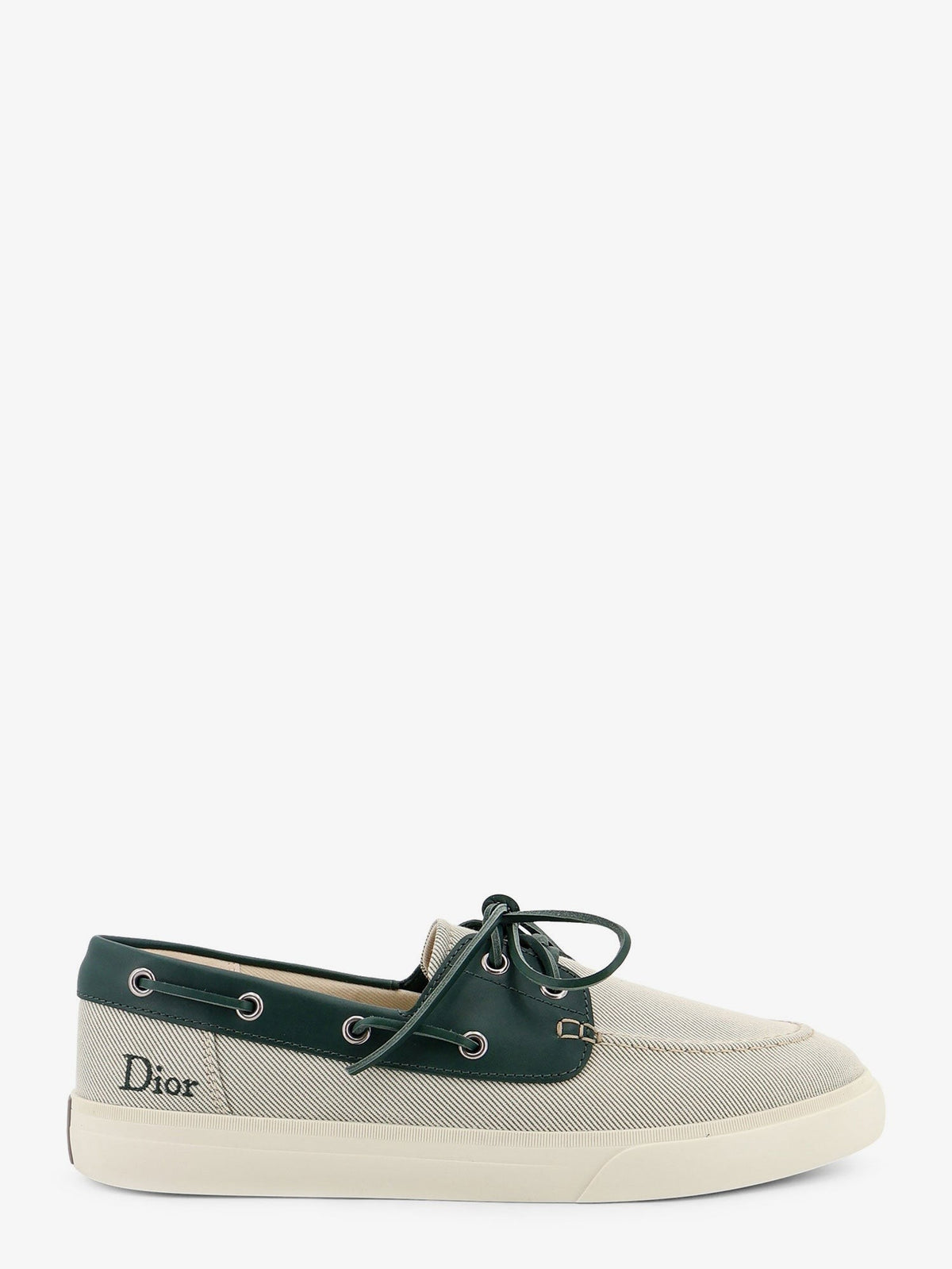 Christian Dior Chester Bootschoenen – Lichtgrijs / Donkergroen