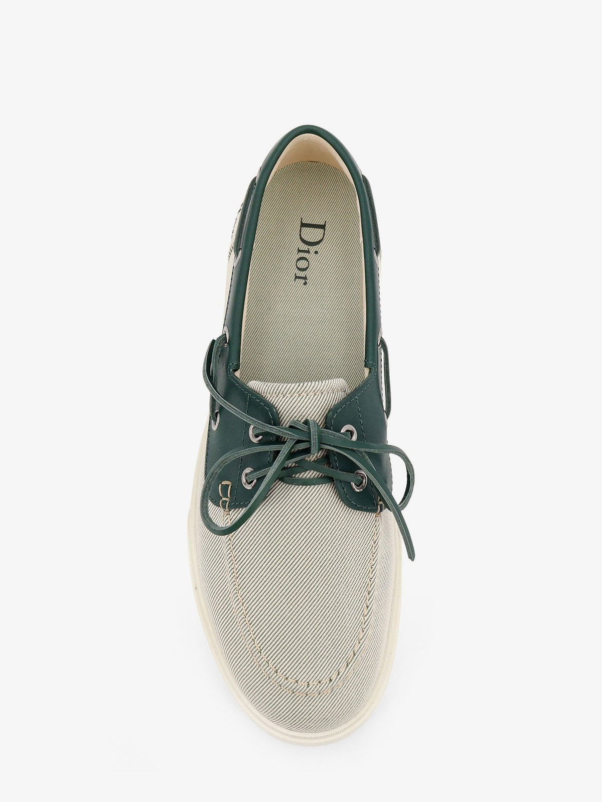 Christian Dior Chester Bootschoenen – Lichtgrijs / Donkergroen