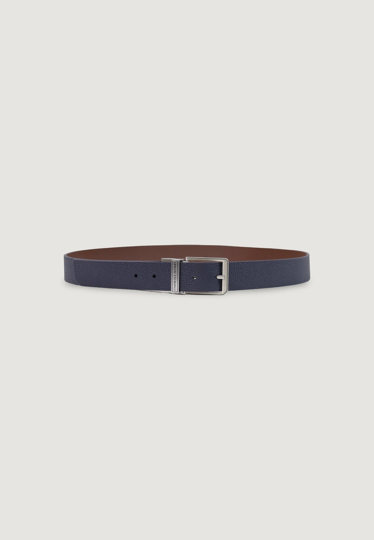 Armani Exchange Leren Riem Heren – Marineblauw / Bruin