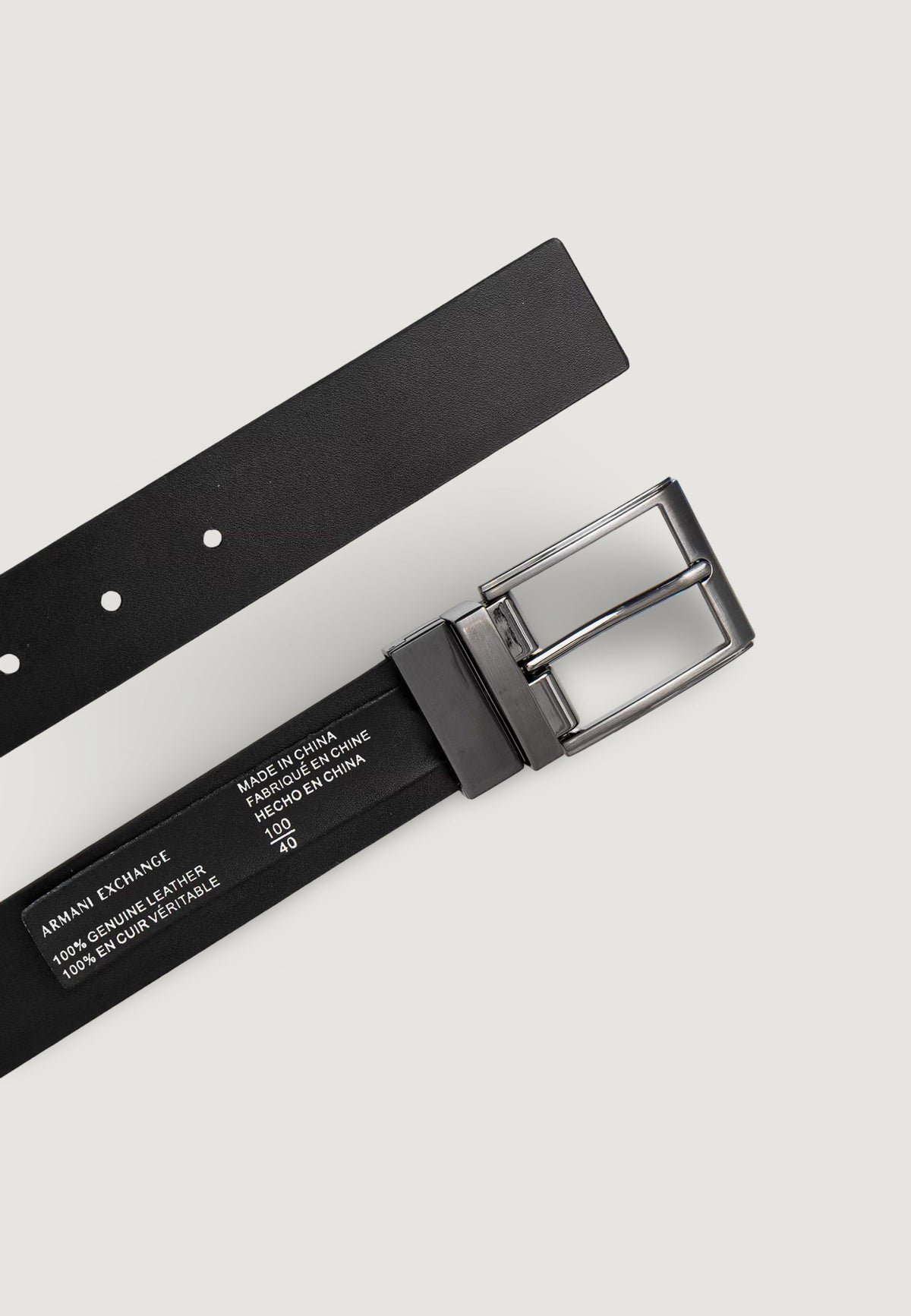 Armani Exchange Leren Riem Heren – Zwart