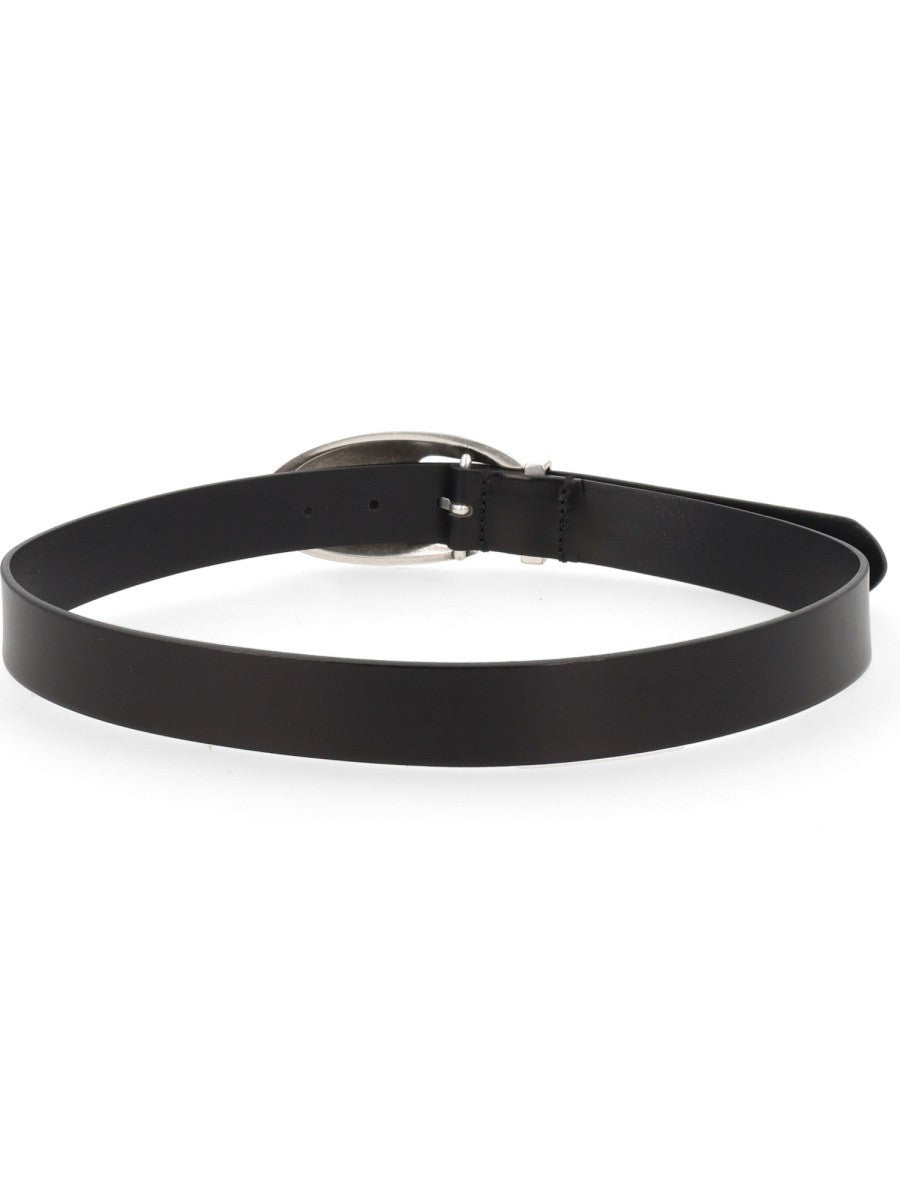 Diesel Leren riem met metalen gesp – Zwart