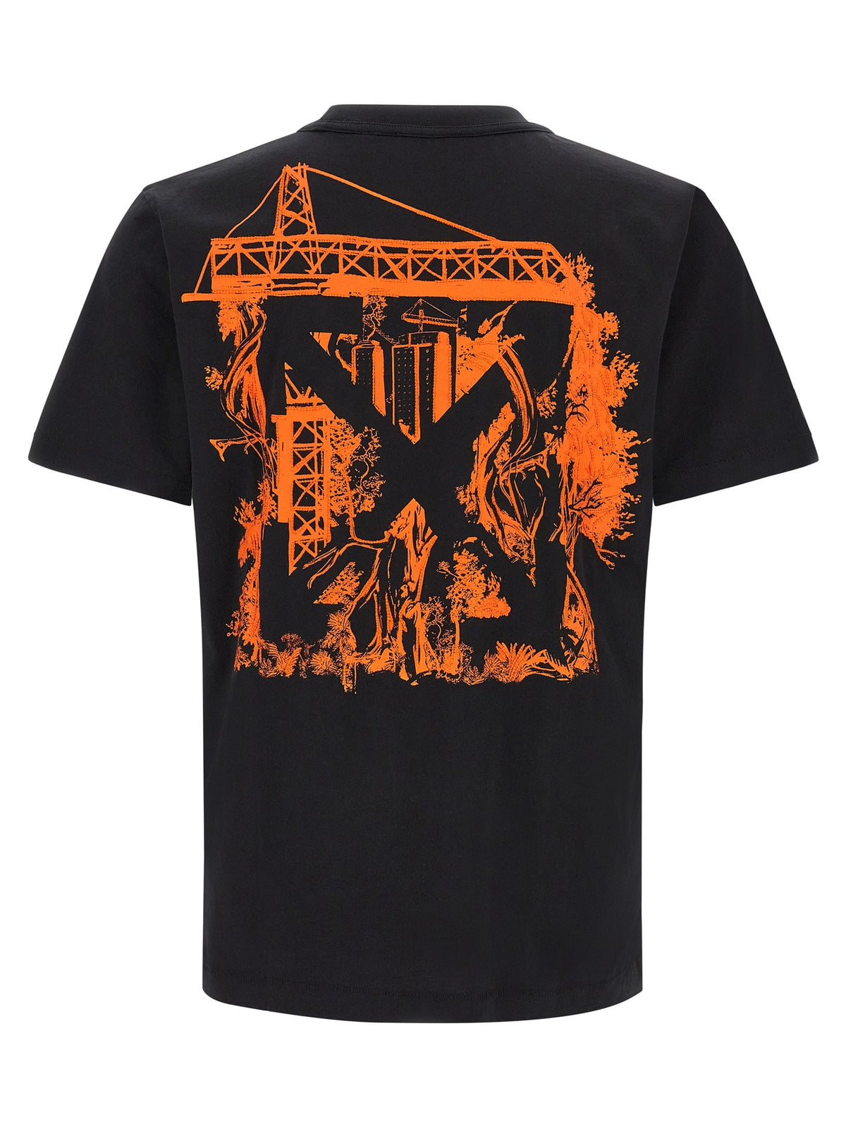 Off-White T-shirt met City Nature-print – Zwart