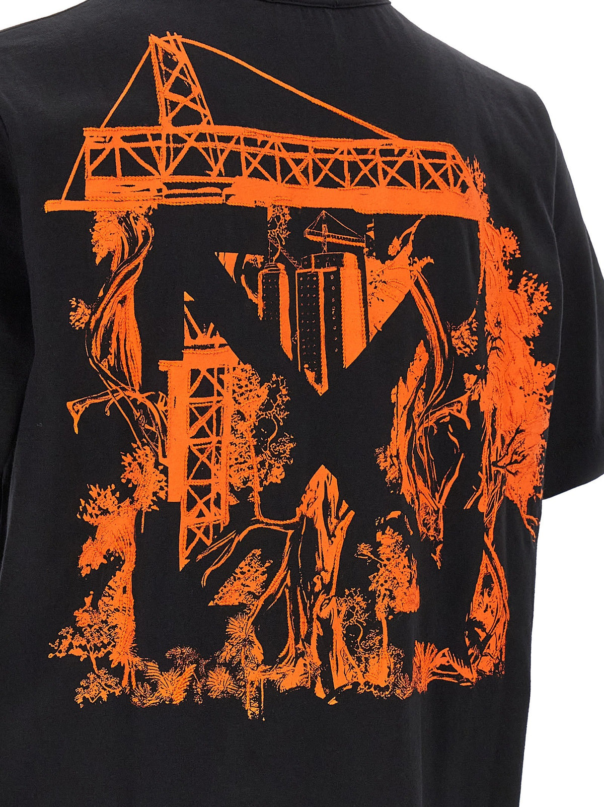 Off-White T-shirt met City Nature-print – Zwart