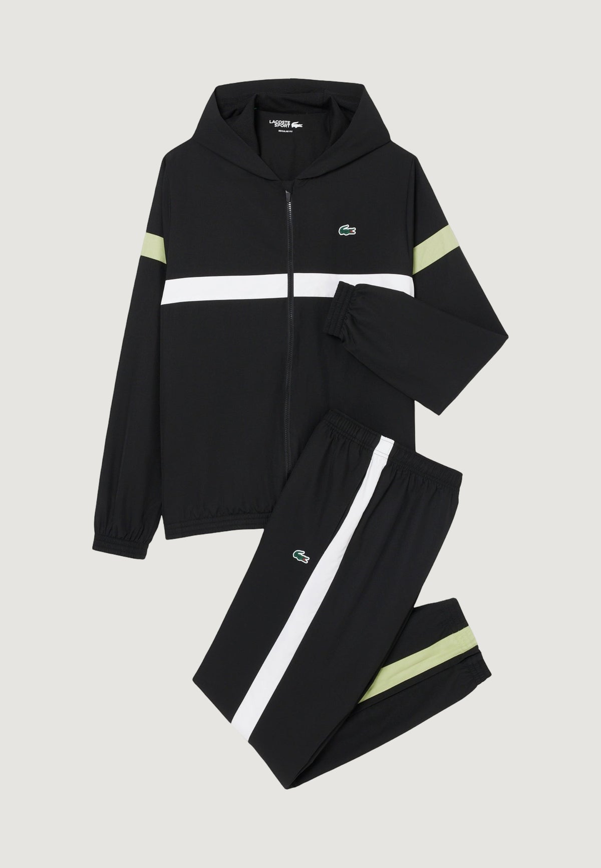 Lacoste Trainingspak met contrastdetails – Zwart
