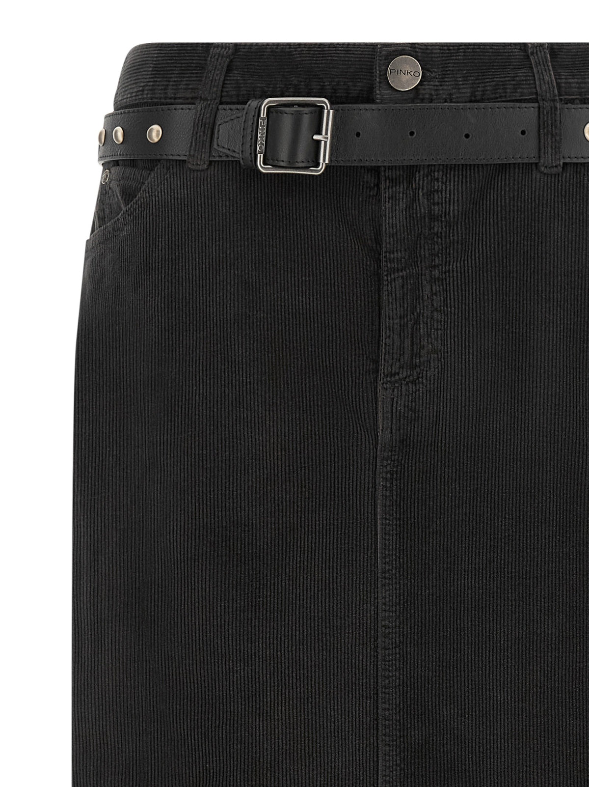 Pinko Ribfluwelen midirok – Zwart