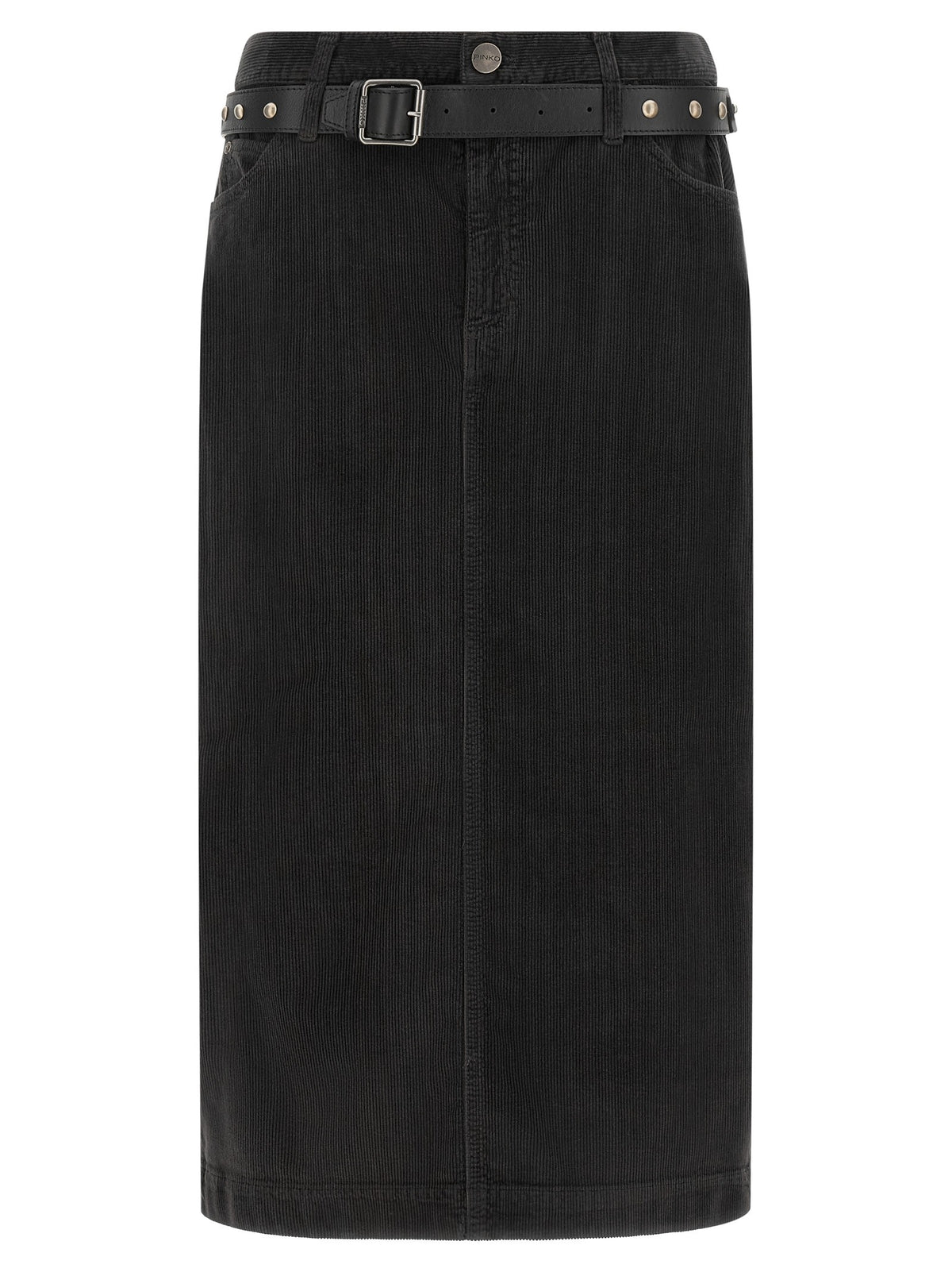 Pinko Ribfluwelen midirok – Zwart