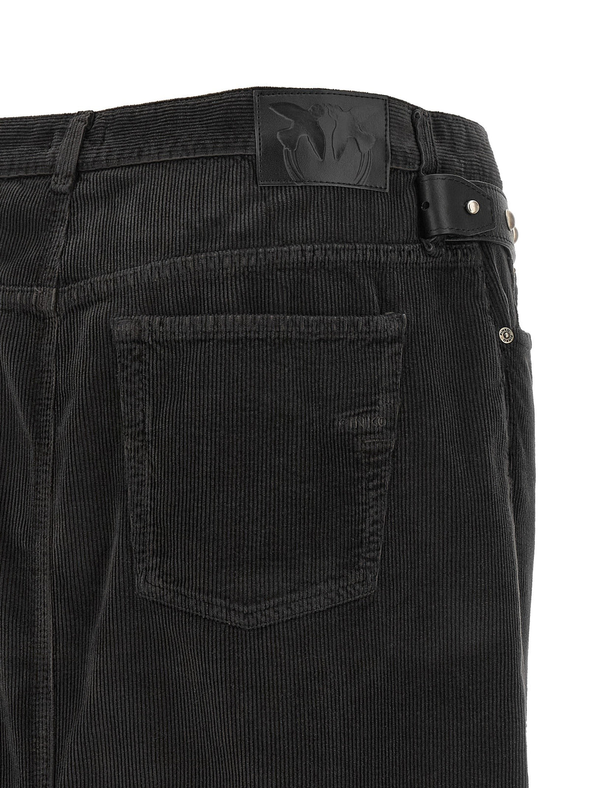 Pinko Ribfluwelen midirok – Zwart