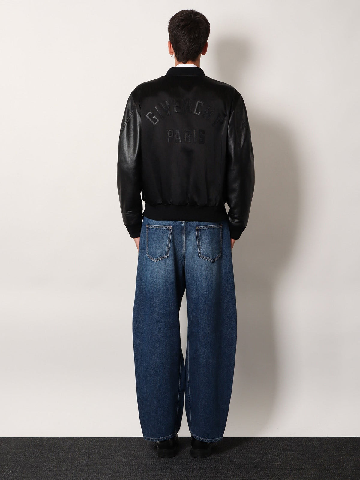 Givenchy Jack van katoen en acetaat met leren mouwen – Zwart