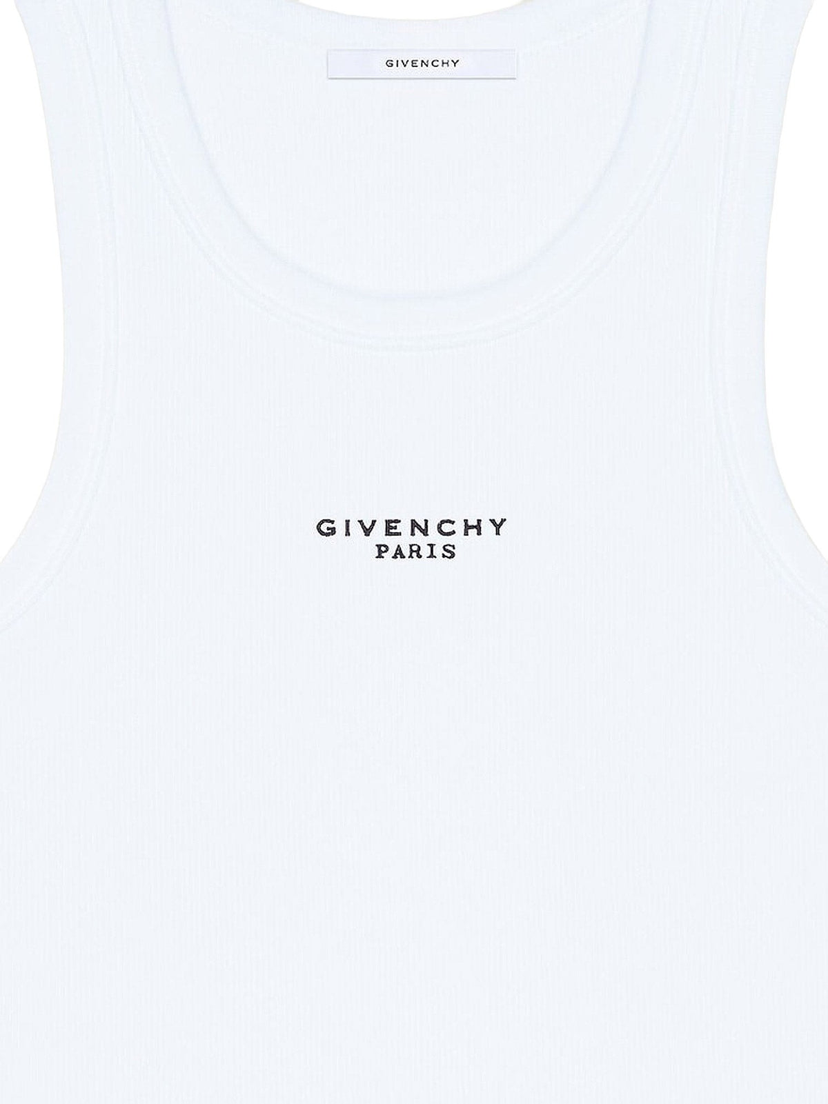 Givenchy Geribde Top met geborduurd logo – Wit