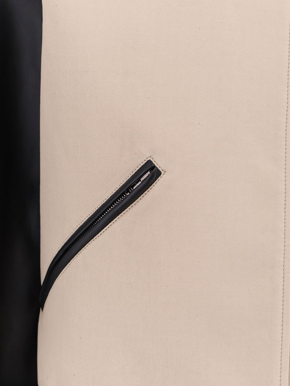 Givenchy Katoenen Jack met leren mouwen – Zwart / Beige