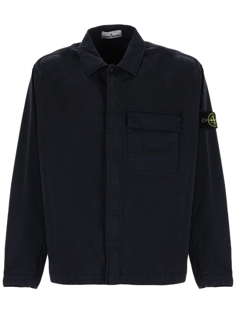 Stone Island Katoenen Overshirt – Marineblauw