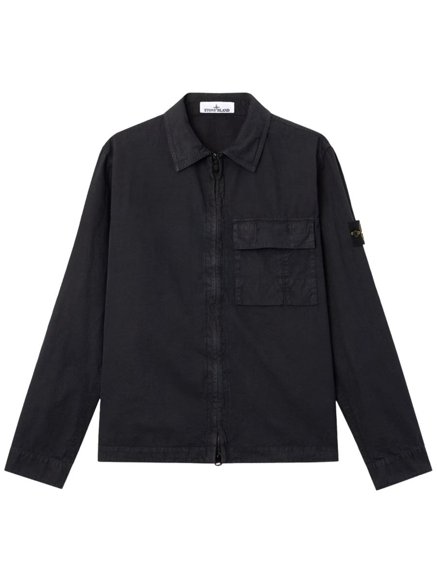 Stone Island Katoenen Overshirt – Zwart