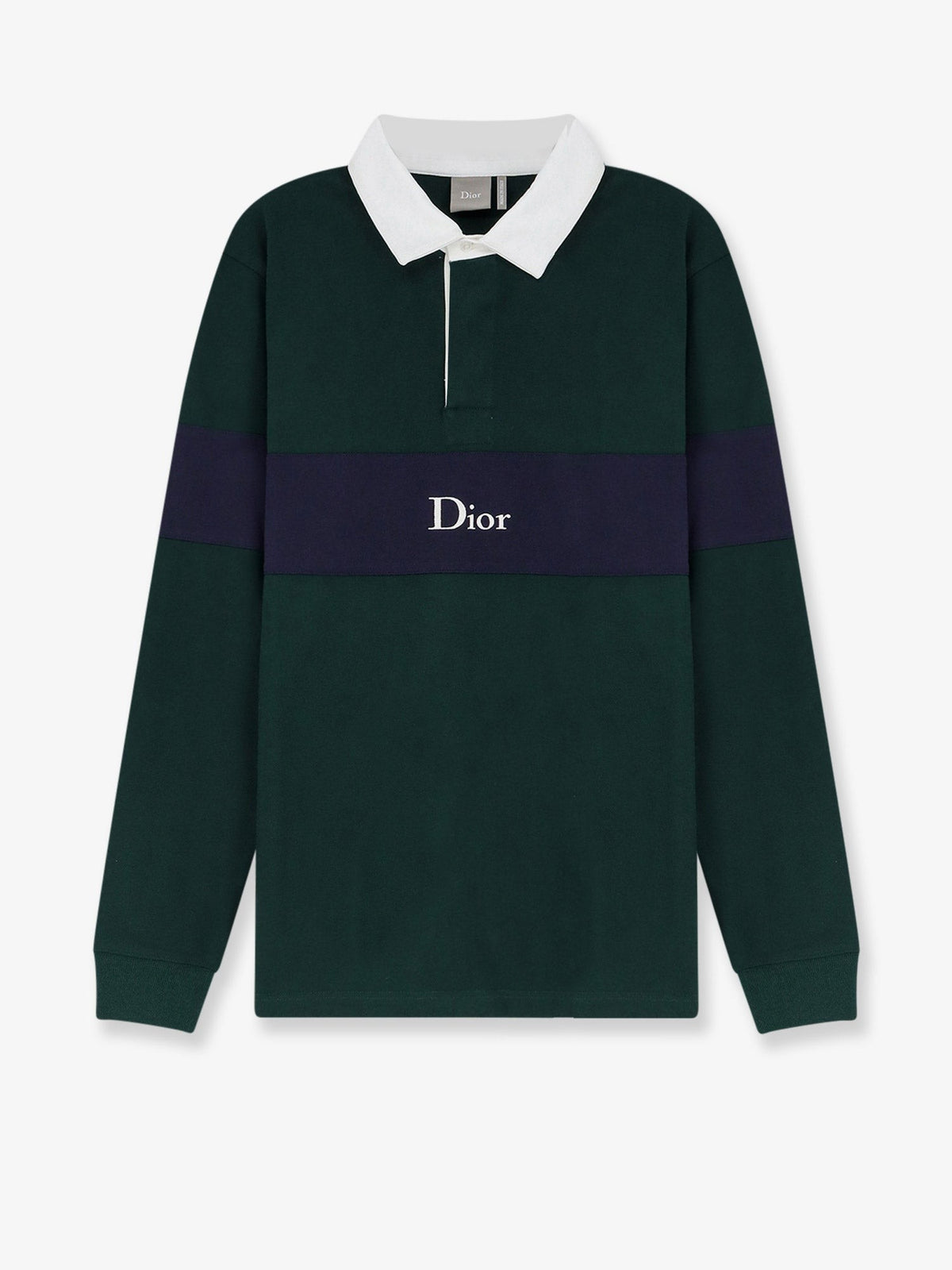 Christian Dior Rugby Polo met Dior-borduursel – Donkergroen