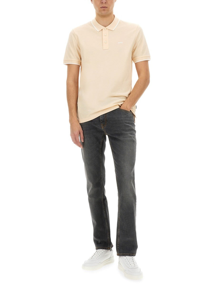 Boss Katoenen Polo – Roze