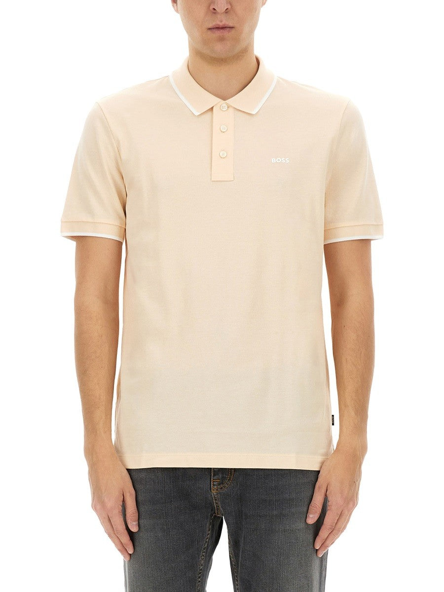 Boss Katoenen Polo – Roze