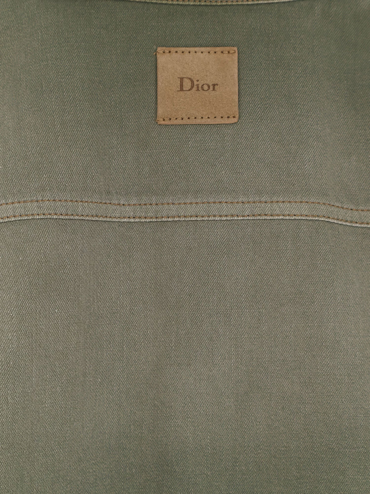 Christian Dior Katoenen Overhemd met Dior-patch – Olijfgroen