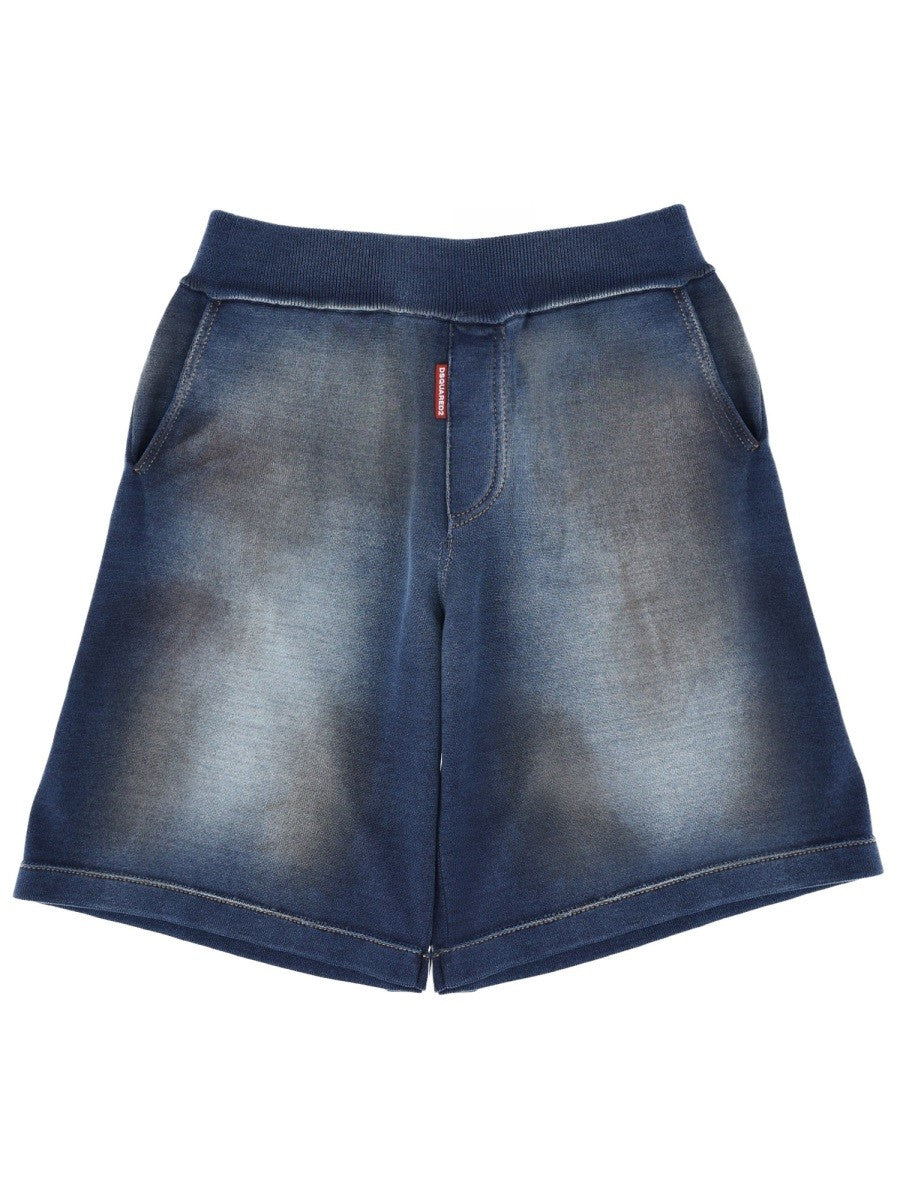 Dsquared2 Katoenen Short – Middenblauw