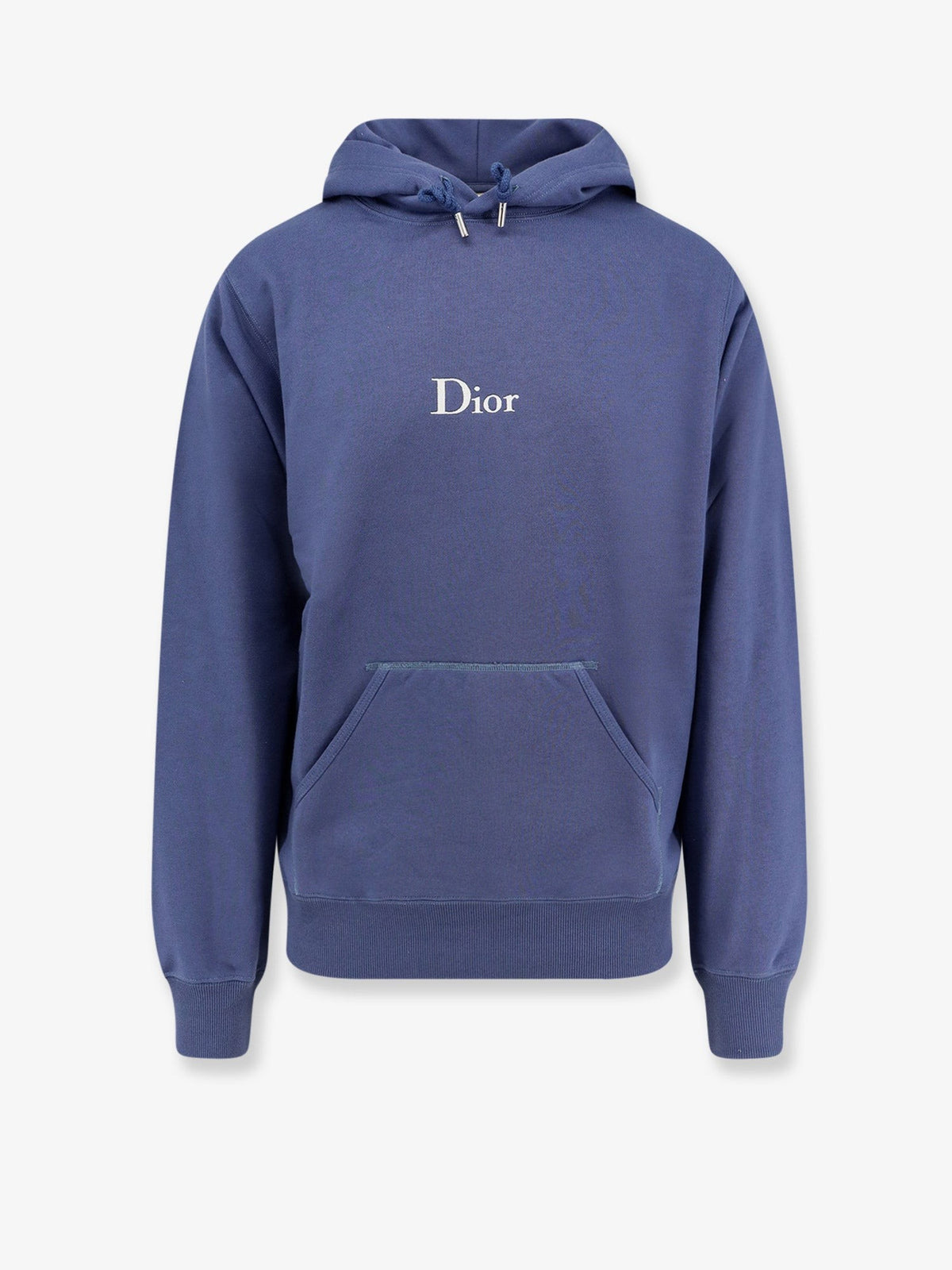 Christian Dior Katoenen Hoodie met geborduurd logo – Middenblauw