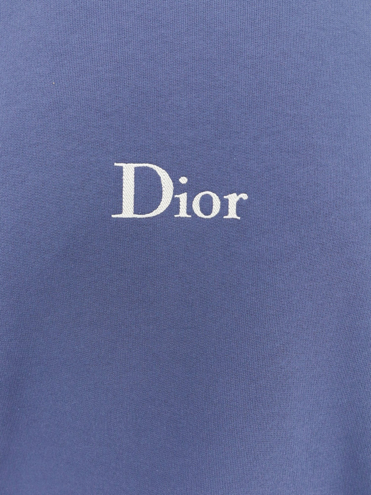 Christian Dior Katoenen Hoodie met geborduurd logo – Middenblauw
