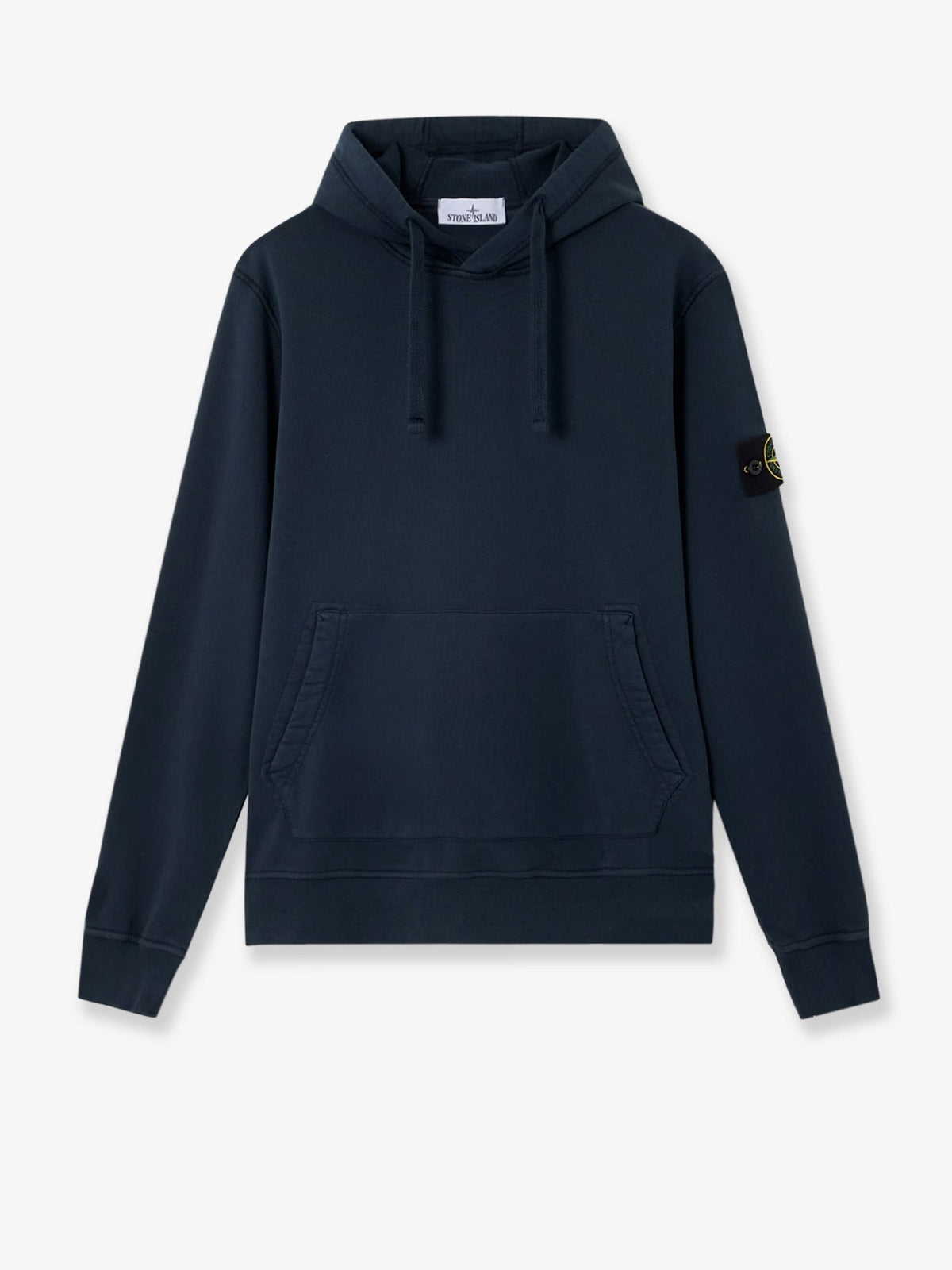 Stone Island Katoenen Hoodie met zijlogo – Marineblauw