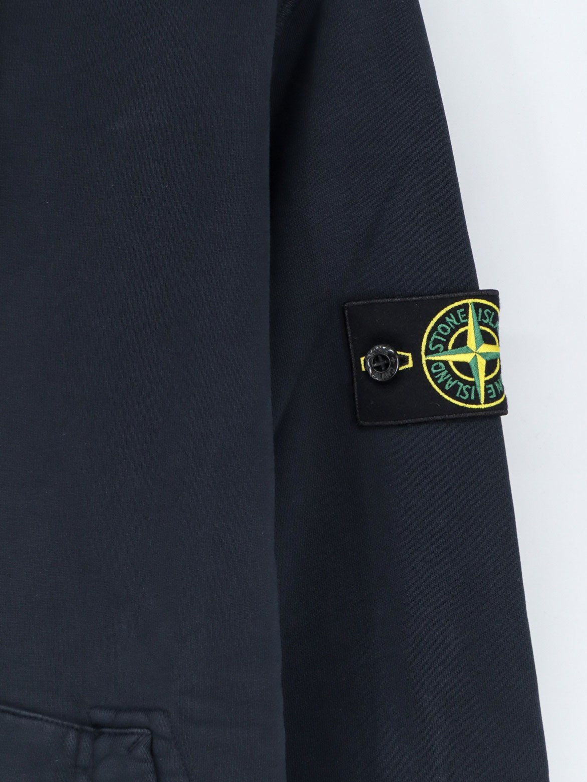 Stone Island Katoenen Hoodie met zijlogo – Marineblauw