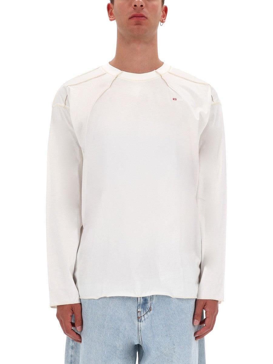 Diesel Katoenen longsleeve – Wit