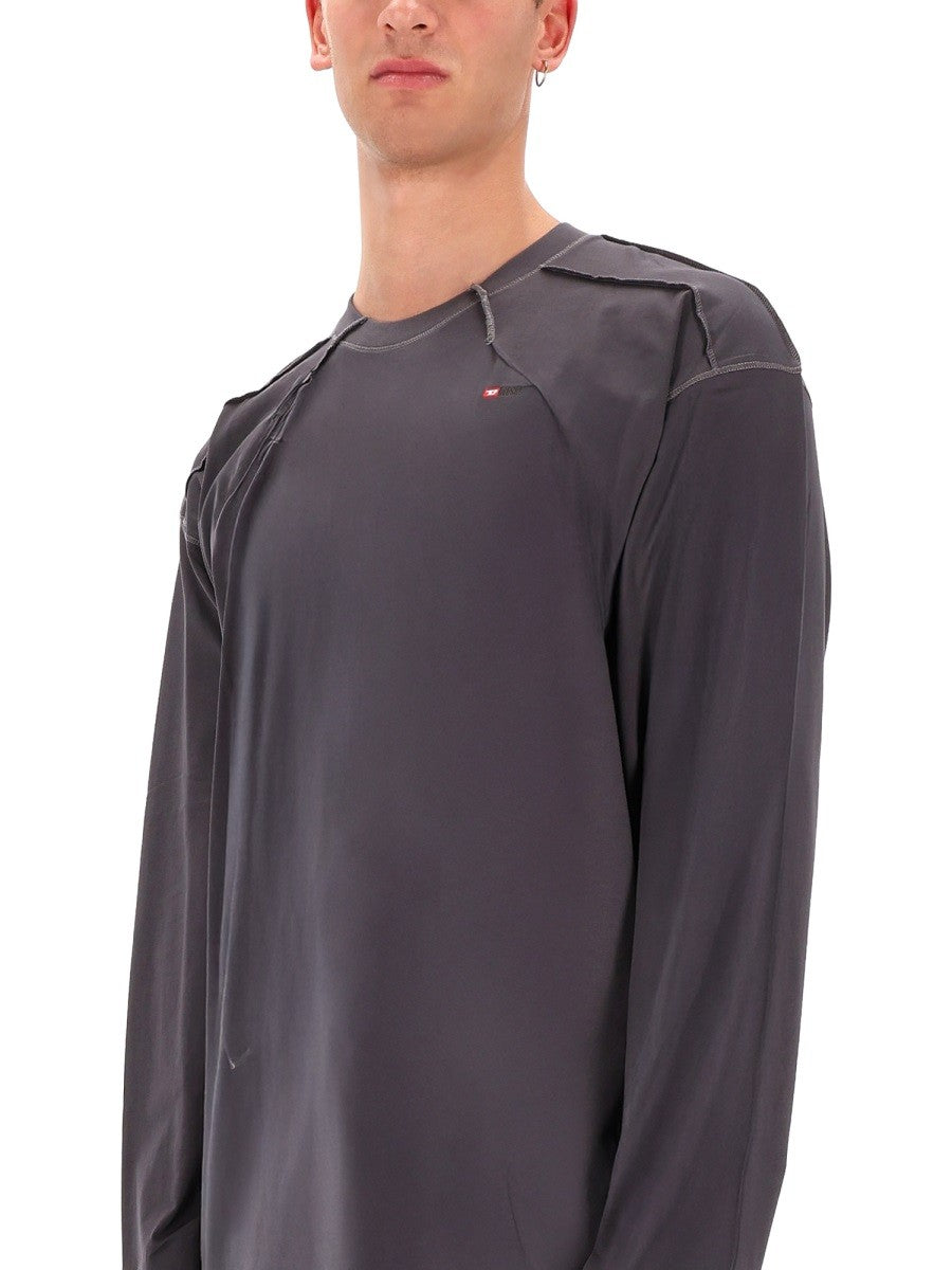 Diesel Katoenen longsleeve – Donkergrijs