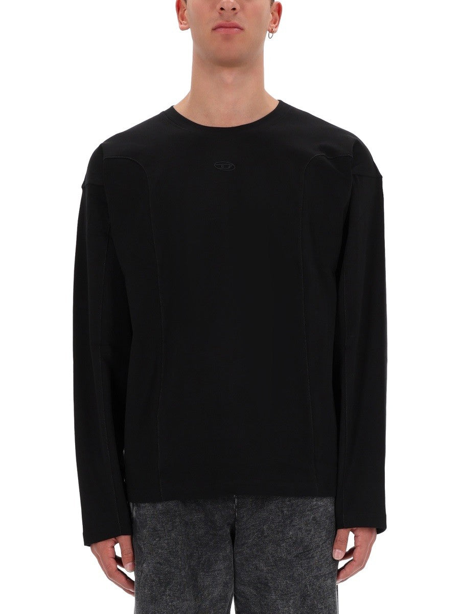 Diesel Katoenen longsleeve – Zwart