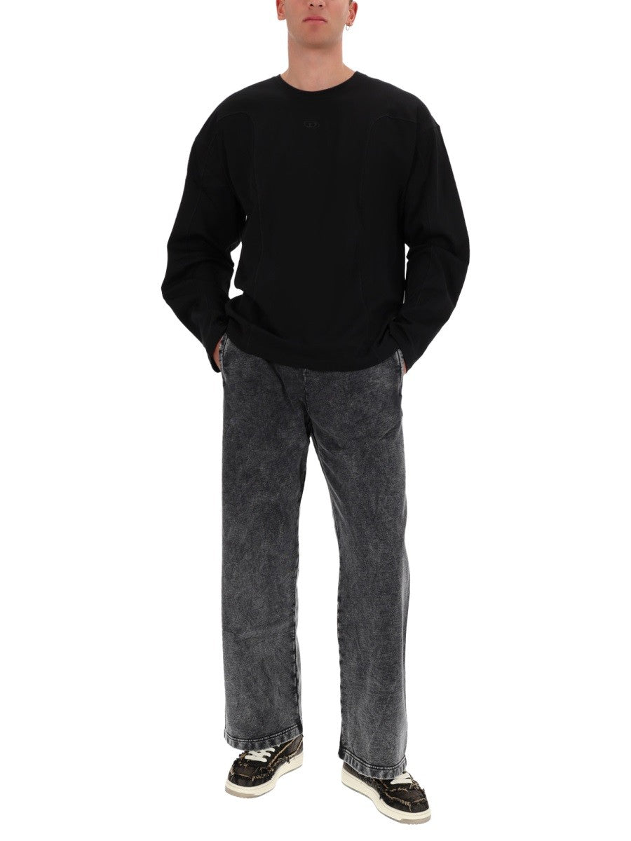 Diesel Katoenen longsleeve – Zwart
