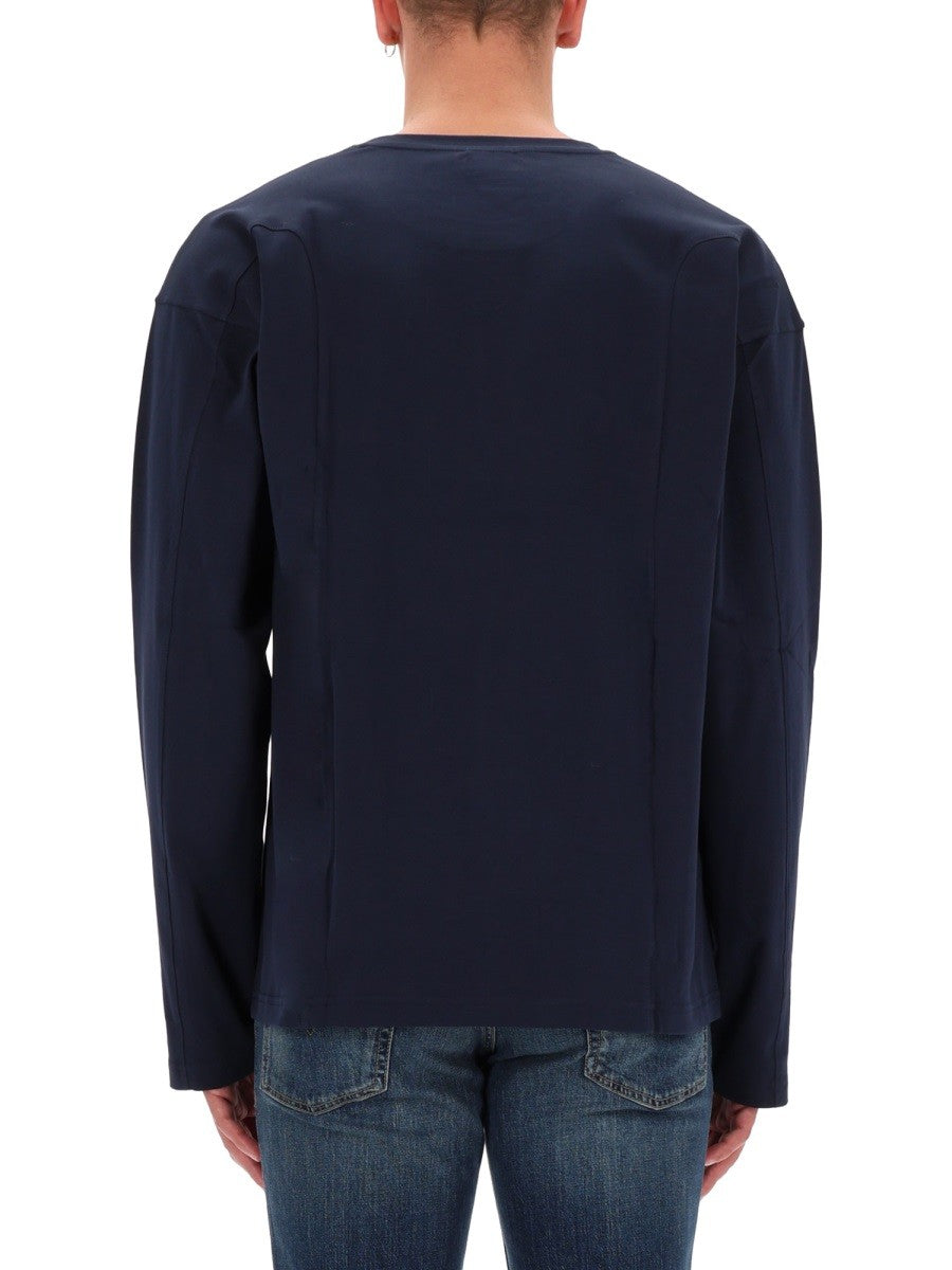 Diesel Katoenen longsleeve – Marineblauw