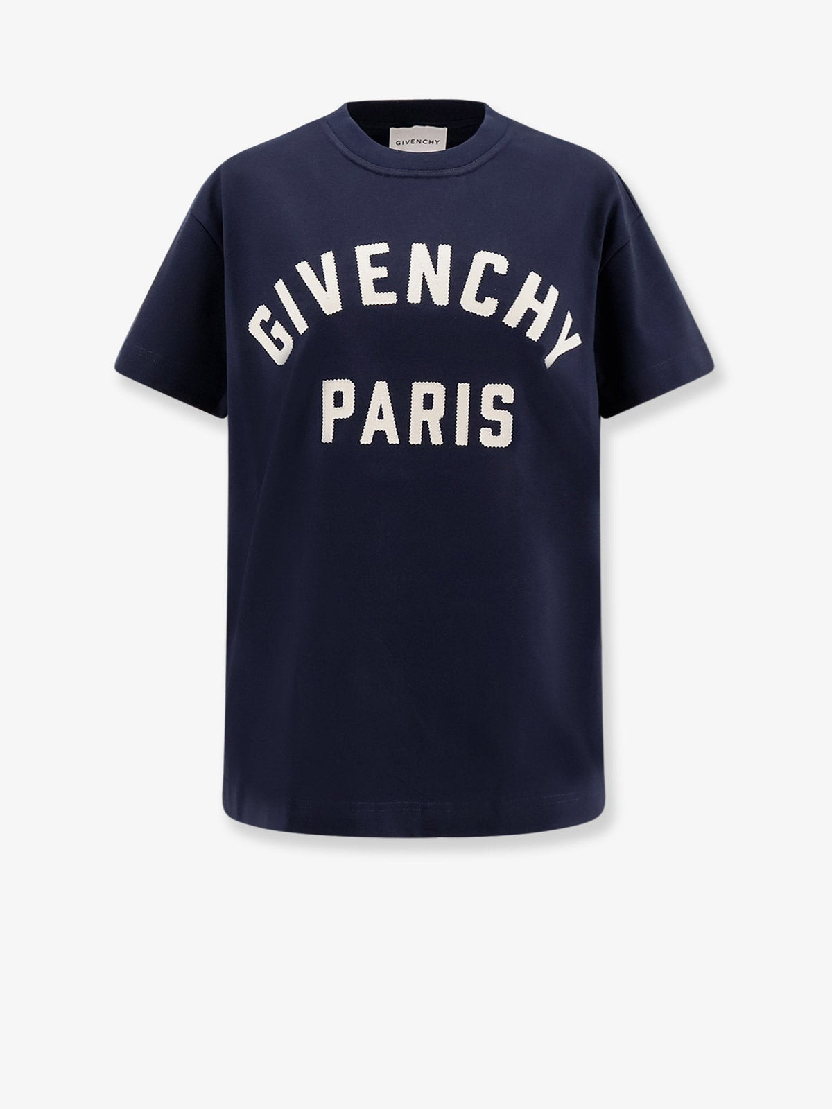 Givenchy Boxy T-shirt met geborduurd logo – Marineblauw / Wit