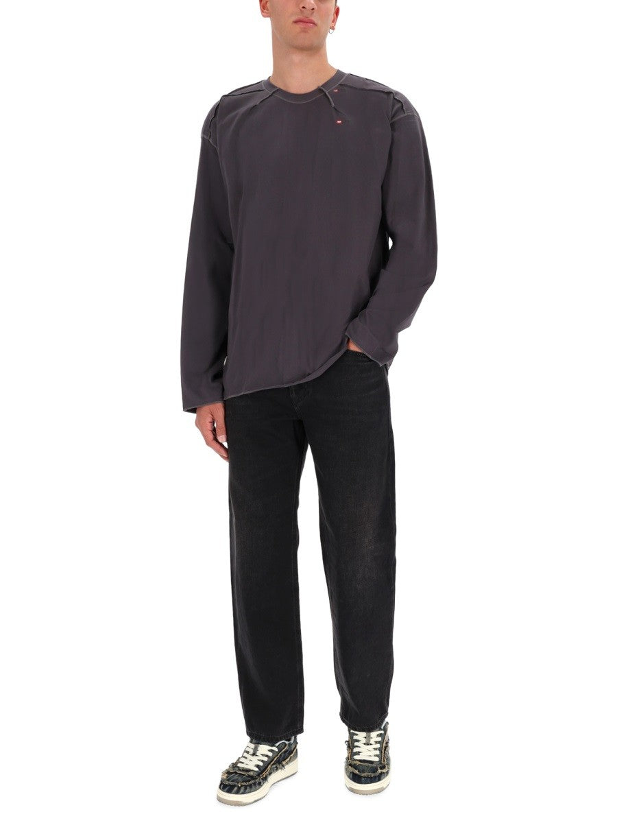 Diesel Katoenen longsleeve – Donkergrijs