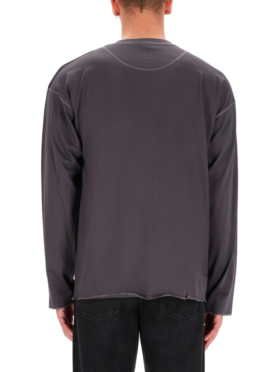 Diesel Katoenen longsleeve – Donkergrijs