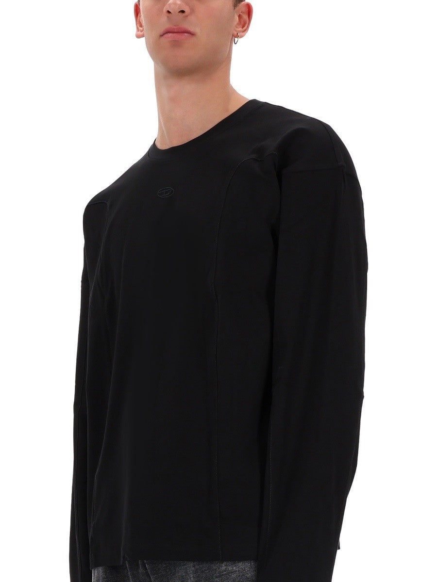 Diesel Katoenen longsleeve – Zwart