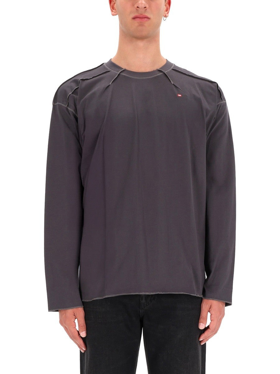 Diesel Katoenen longsleeve – Donkergrijs