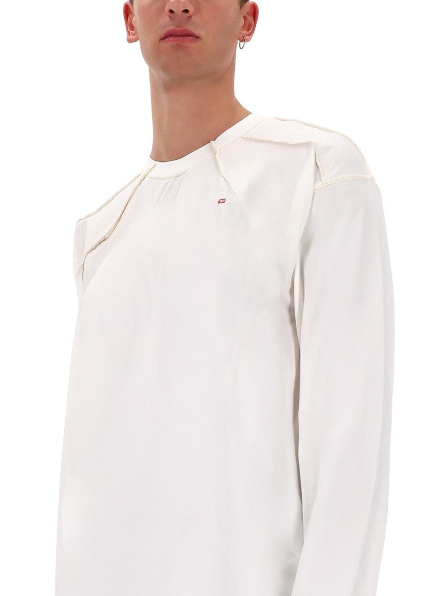 Diesel Katoenen longsleeve – Wit
