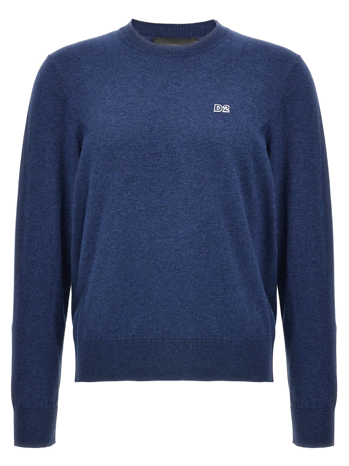 Dsquared2 Gemêleerde Trui met logopatch – Donkerblauw