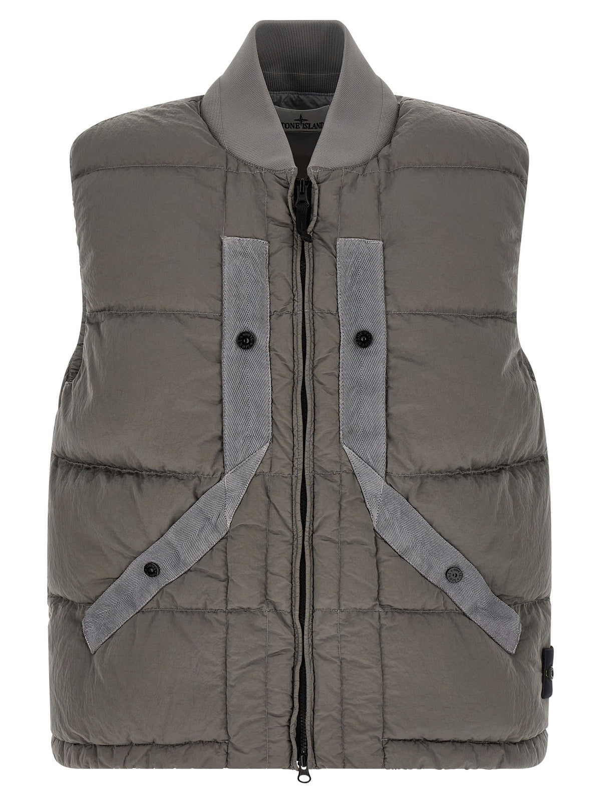 Stone Island Gewatteerde Bodywarmer met kreukeleffect – Grijs
