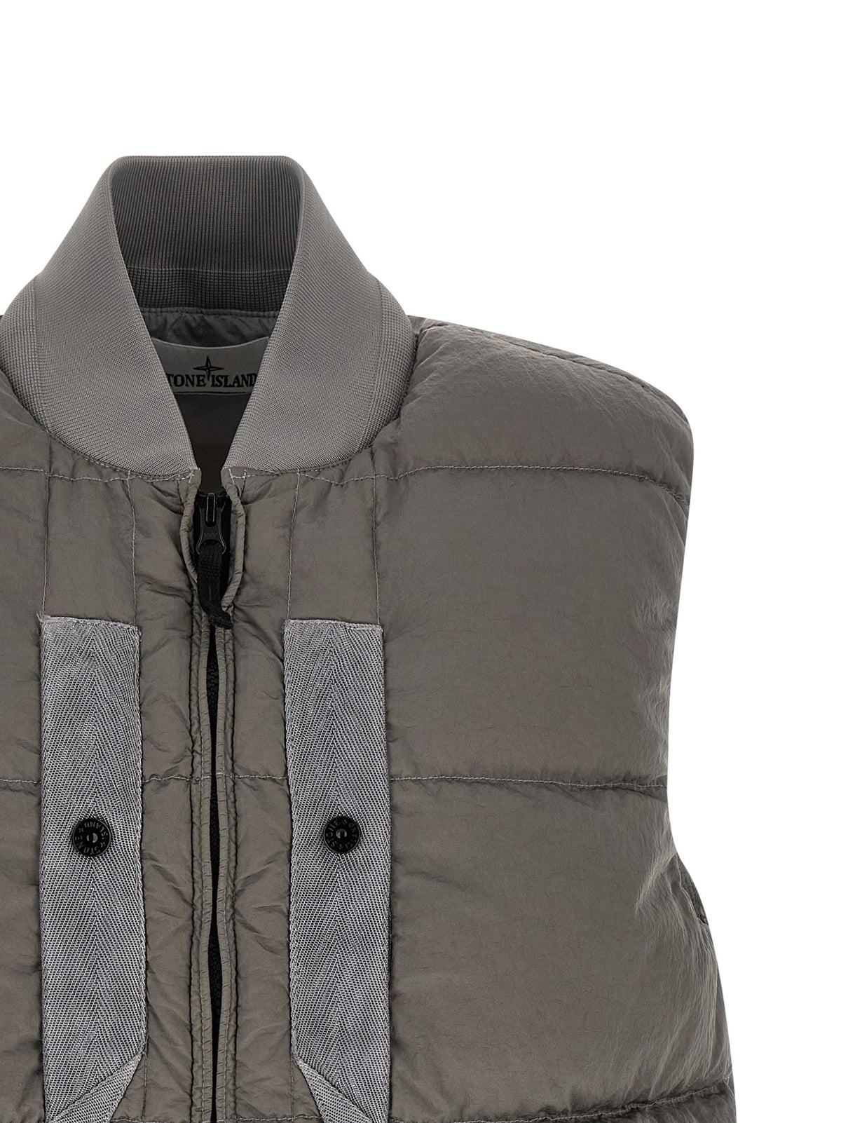 Stone Island Gewatteerde Bodywarmer met kreukeleffect – Grijs