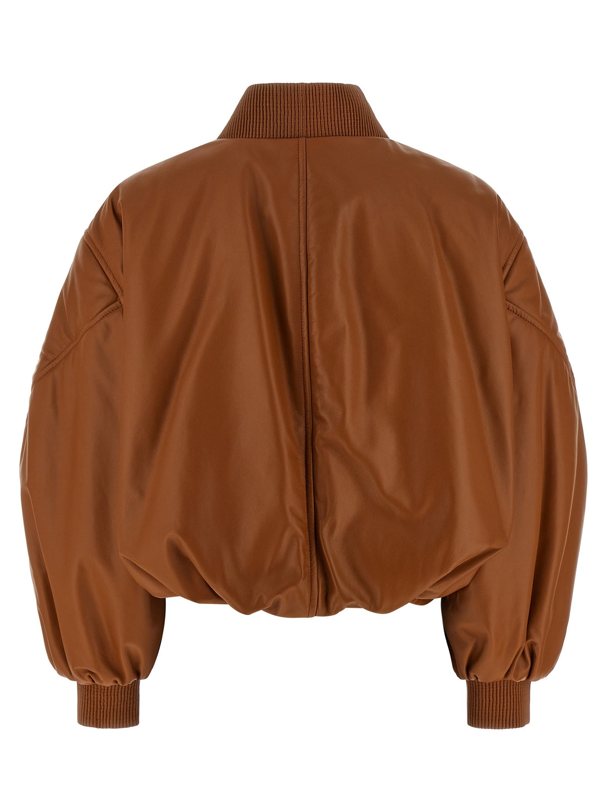 Givenchy Cropped Bomberjack van lamsnappa – Bruin