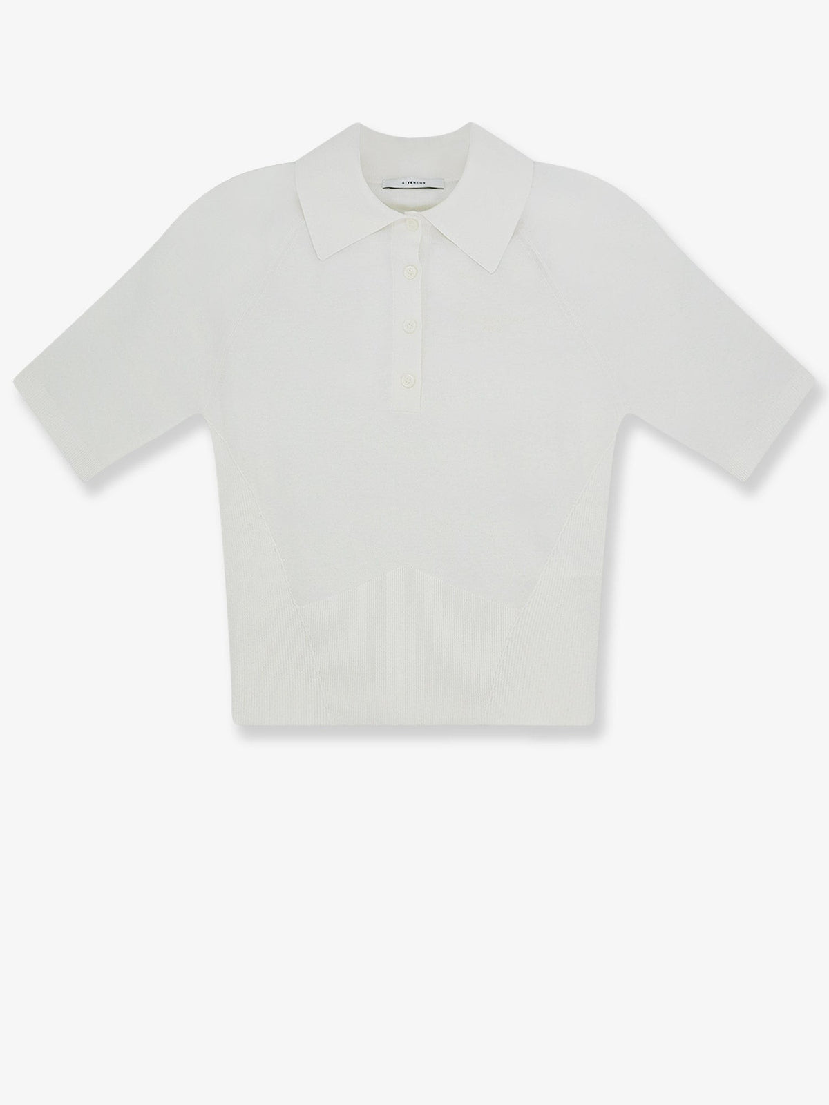 Givenchy Cropped Polo van katoen en zijde – Ivoor