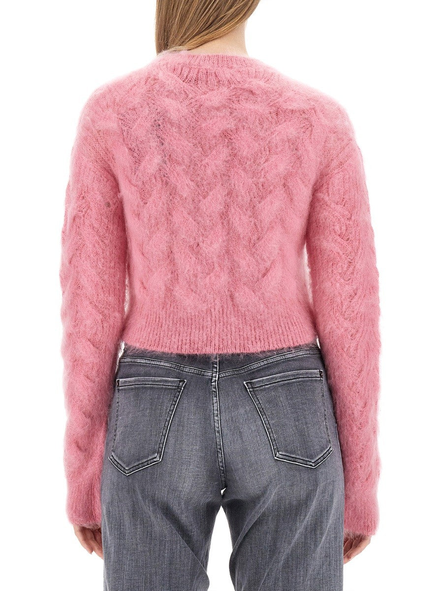 Dsquared2 Cropped Trui van mohairmix – Roze