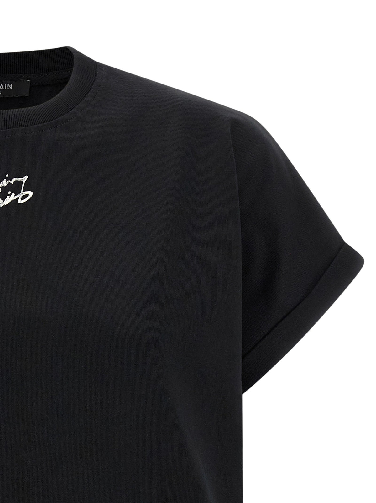 Balmain Cropped T-shirt – Zwart