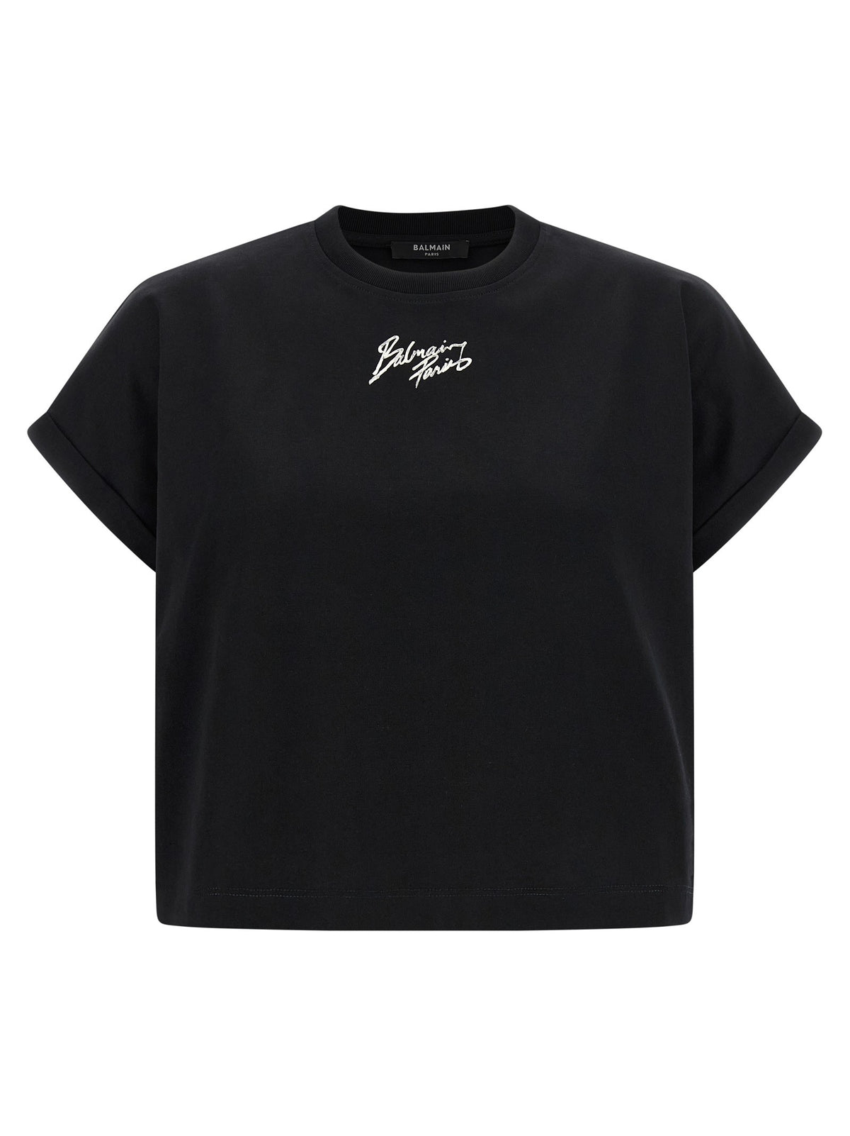 Balmain Cropped T-shirt – Zwart